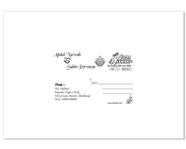 Indian Muslim Shaadi Card Matter Design