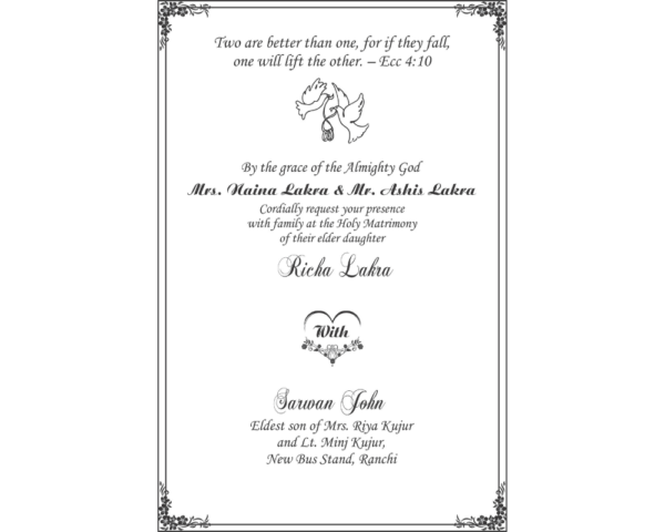 Christian Wedding Card Design CDR