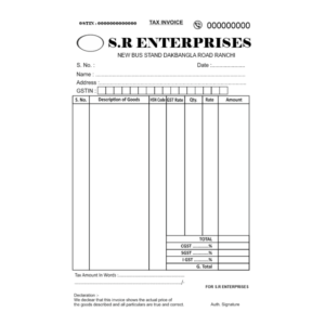 Enterprises Tax Invoice Format CDR