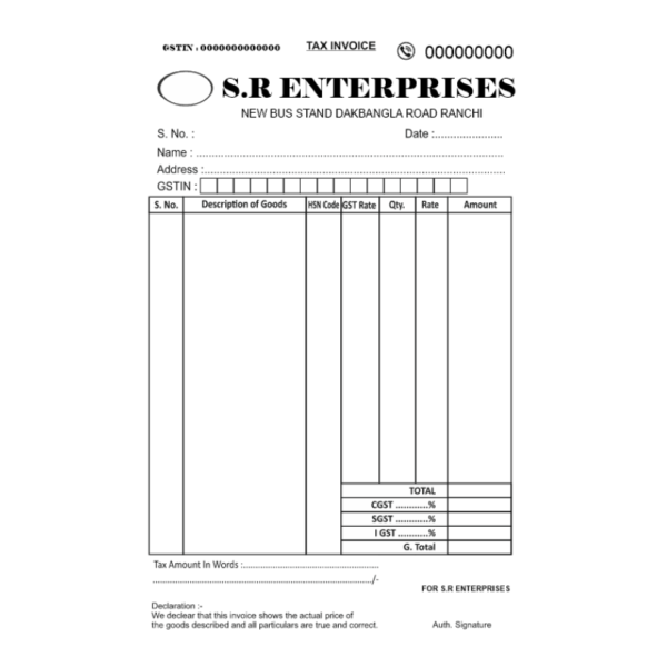 Enterprises Tax Invoice Format CDR