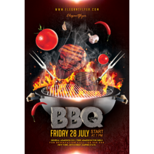 Barbeque Party Flyer Banner PSD