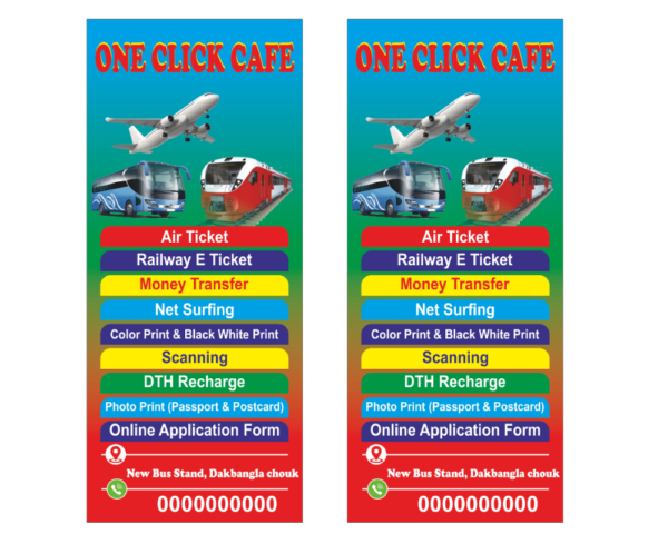 Cyber Cafe Double Sided Banner Flex Design CDR