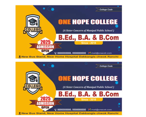 College Banner Flex Design CDR